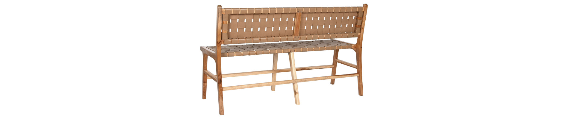 BANCO TECA PIEL 140X59X89 BEIGE
