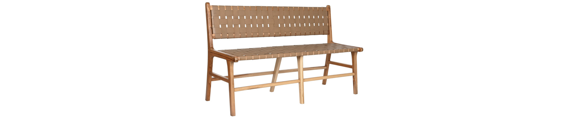 BANCO TECA PIEL 140X59X89 BEIGE