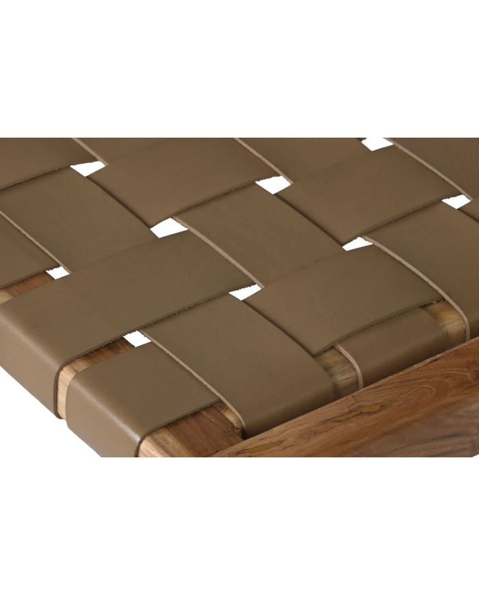 BANCO TECA PIEL 140X59X89 BEIGE