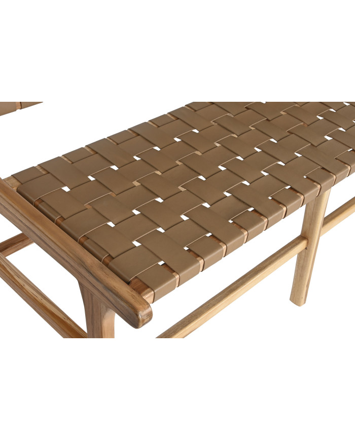 BANCO TECA PIEL 140X59X89 BEIGE