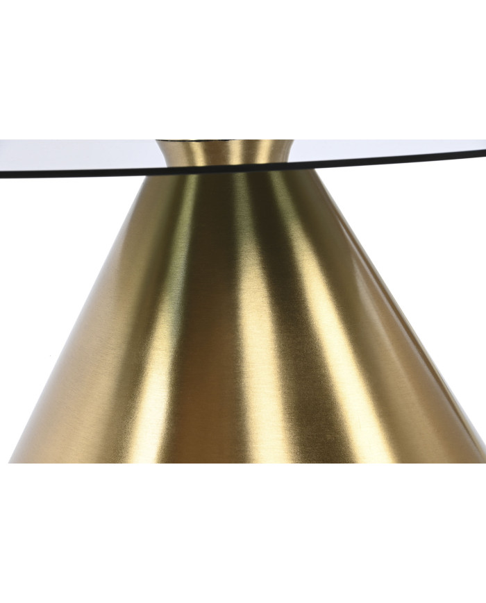 MESITA AUXILIAR METAL CRISTAL 60X60X30 DORADO