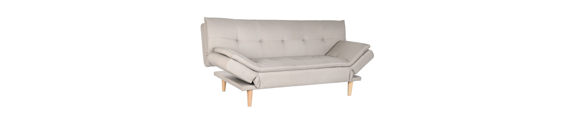 SOFA CAMA POLIESTER MADERA 180X85X83 BEIGE
