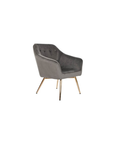 BUTACA POLIESTER METAL 74X74X90 VELVET GRIS OSCURO