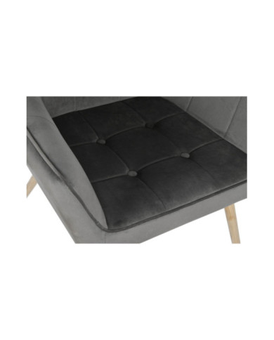 BUTACA POLIESTER METAL 74X74X90 VELVET GRIS OSCURO