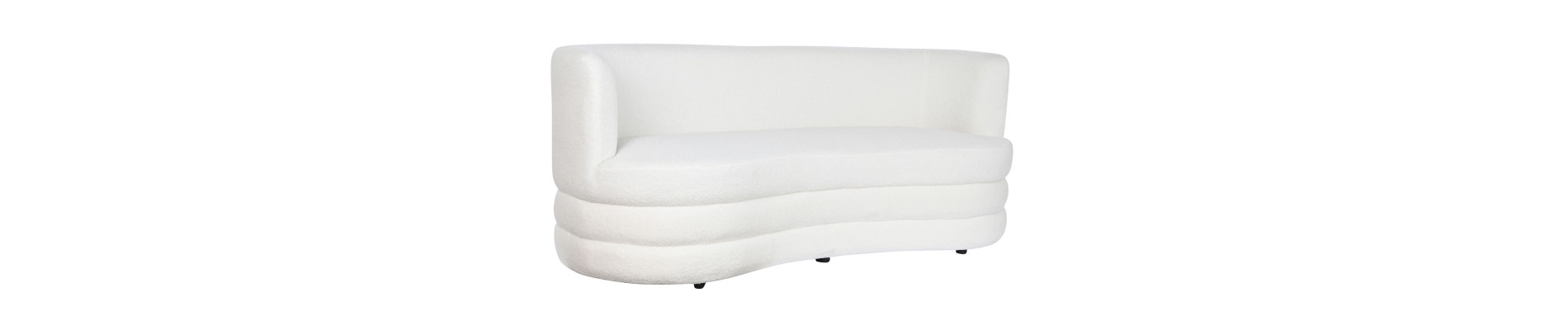 SOFA POLIESTER 193X92X79 BORREGUITO BLANCO