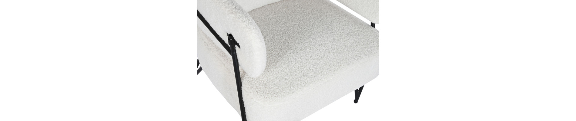 BUTACA POLIESTER METAL 70X67X86 BORREGUITO BLANCO