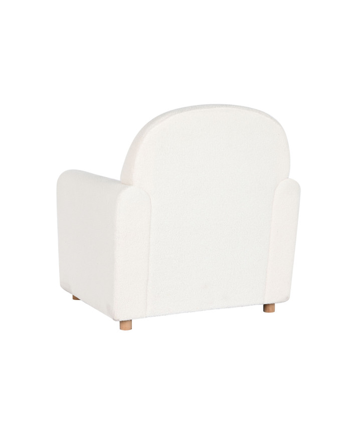 BUTACA POLIESTER MADERA 79X72X86 BORREGUITO BLANCO
