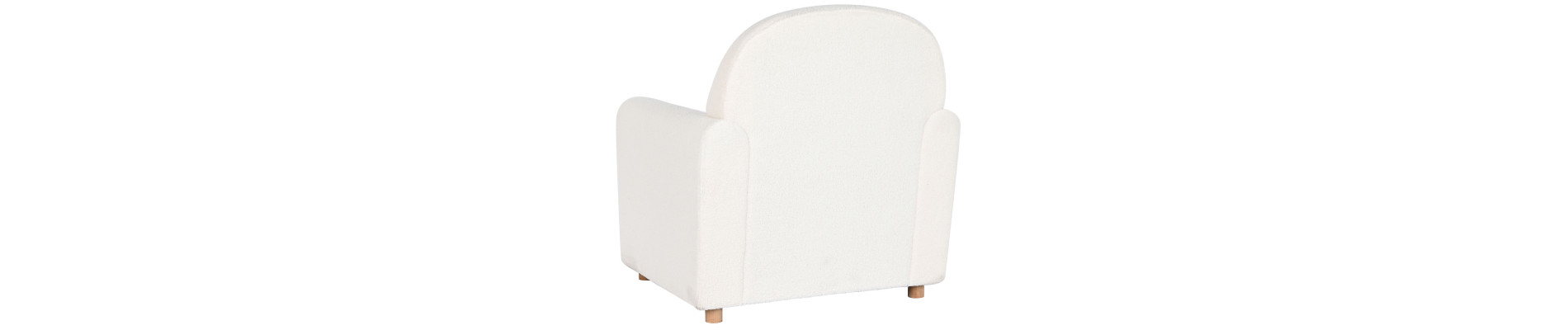 BUTACA POLIESTER MADERA 79X72X86 BORREGUITO BLANCO