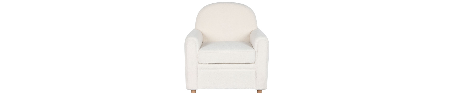 BUTACA POLIESTER MADERA 79X72X86 BORREGUITO BLANCO