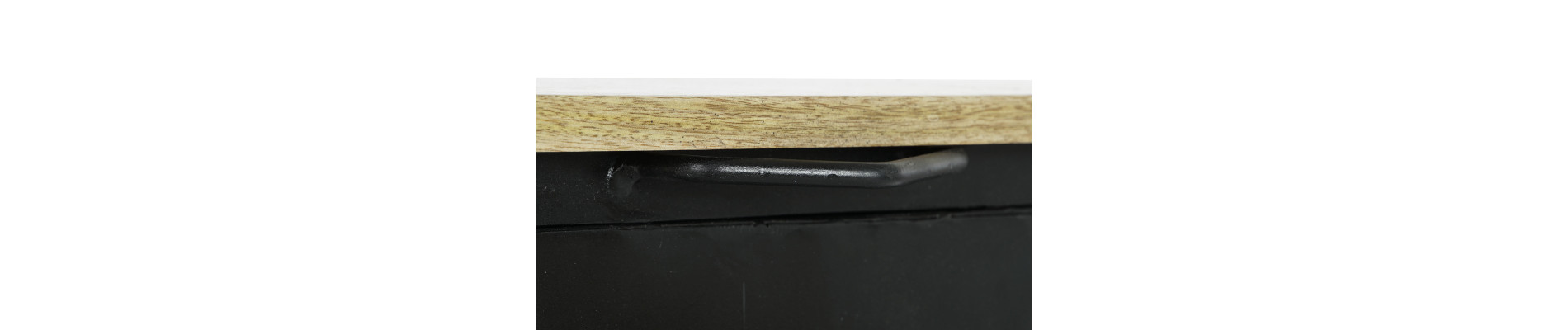 MESA CENTRO MANGO HIERRO 120X45X45 FOCOS NEGRO