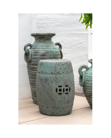 MESITA AUXILIAR PORCELANA 33X33X47 SIMIL OXIDO