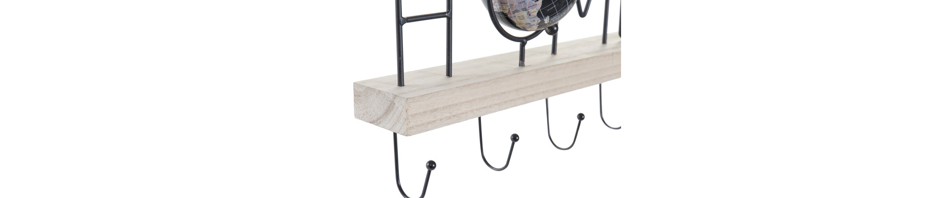 PERCHERO PARED MDF HIERRO 36X8X21 NEGRO