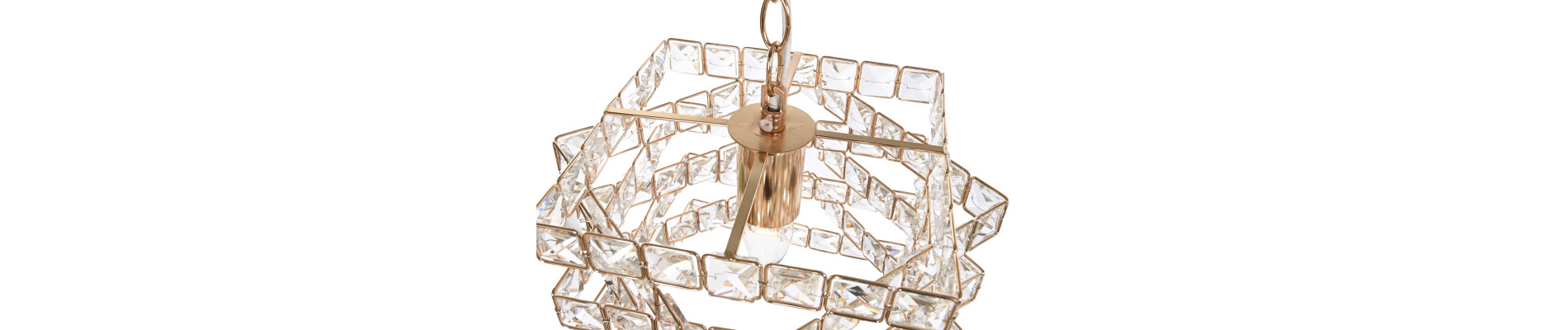 LAMPARA TECHO CRISTAL METAL 30X30X26 TRANSPARENTE