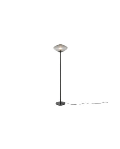 LAMPARA PIE CRISTAL METAL 39X39X150 GRIS