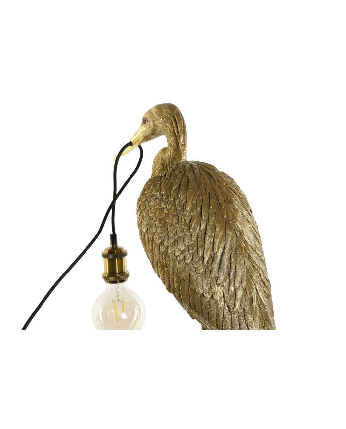 LAMPARA PIE RESINA METAL 37X24X74 GARZA DORADO