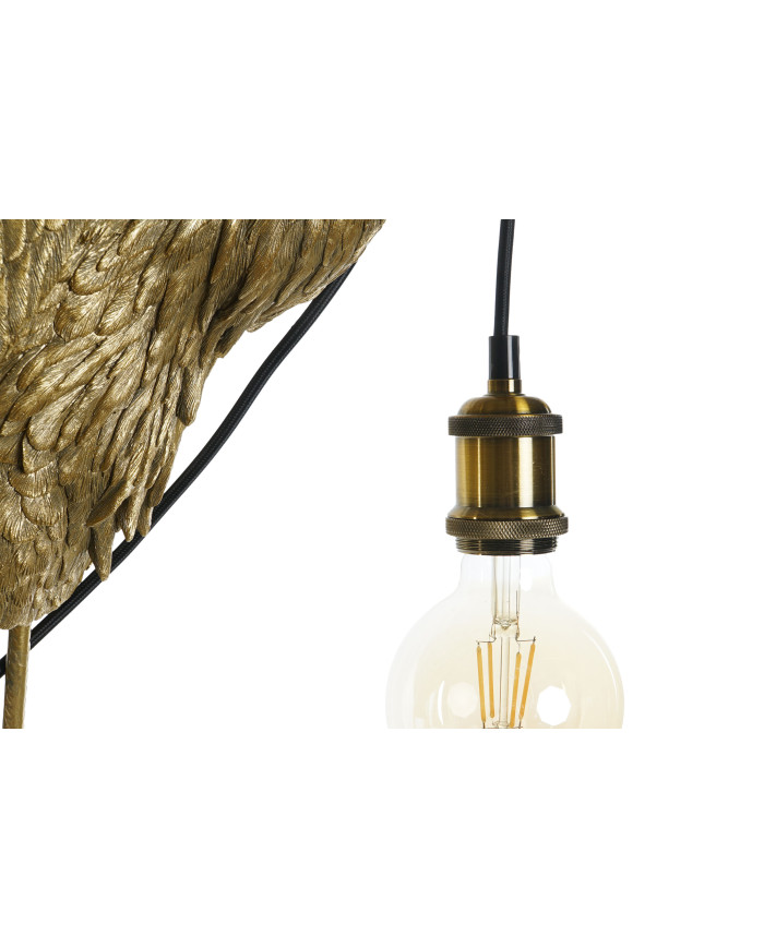LAMPARA PIE RESINA METAL 37X24X74 GARZA DORADO