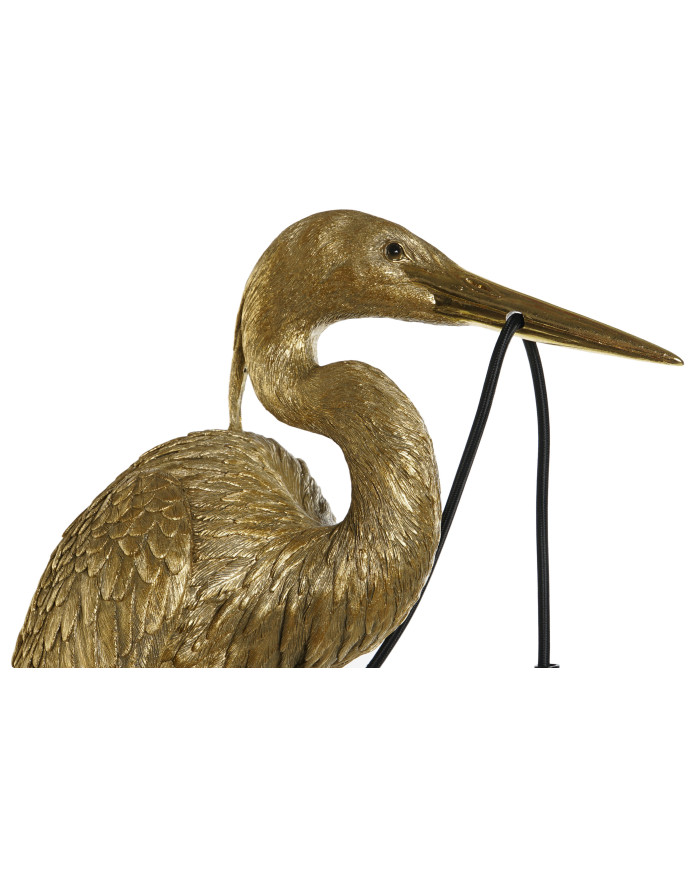LAMPARA PIE RESINA METAL 37X24X74 GARZA DORADO