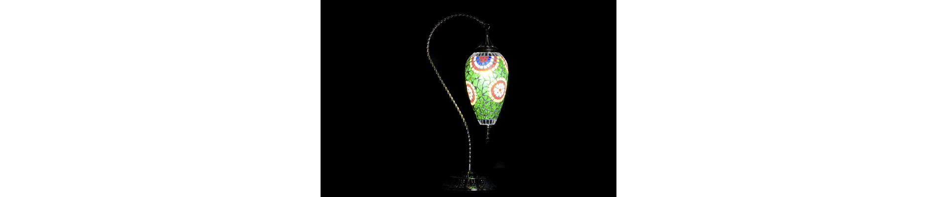 LAMPARA SOBREMESA METAL 25X17X55 MOSAICO 2 SURT.