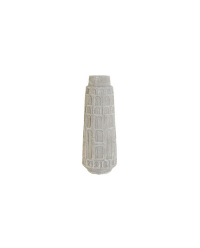 JARRON RESINA 15X15X41 RUGOSO BLANCO