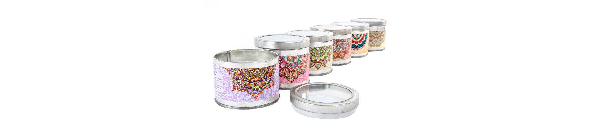 VELA PERFUME CERA 7X7X6 MANDALA NATURAL 6 SURT.