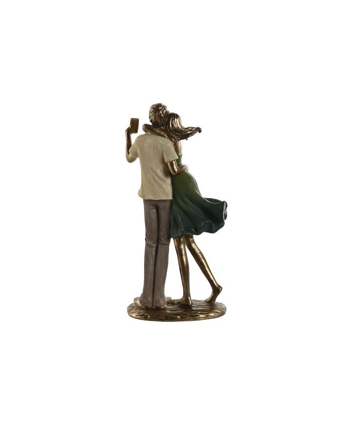 FIGURA RESINA 12X8,5X25,5 PAREJA SELFIE VERDE