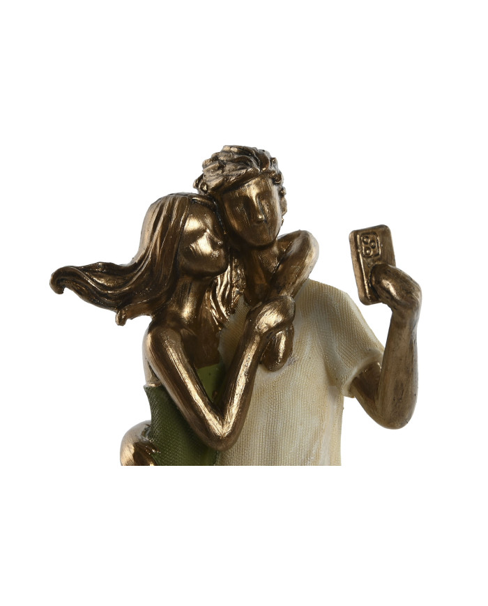 FIGURA RESINA 12X8,5X25,5 PAREJA SELFIE VERDE