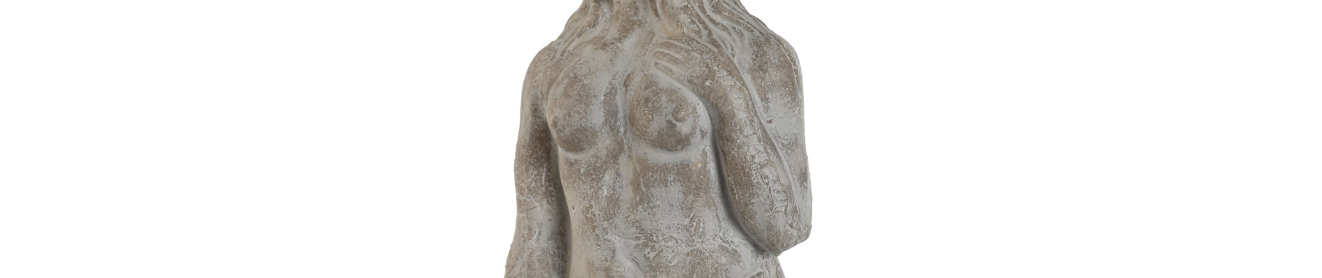 FIGURA CEMENTO 17X17X61 MUJER DESGASTADO GRIS