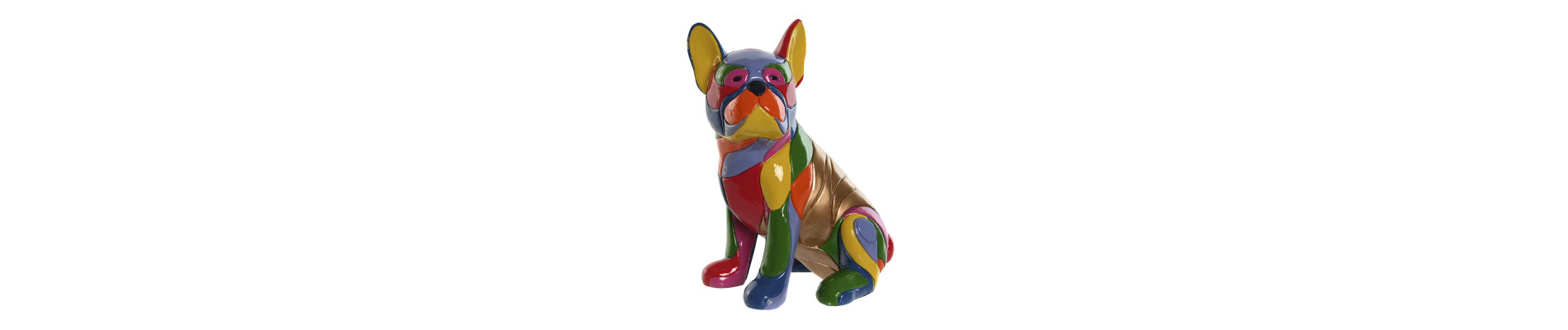FIGURA RESINA 16X11,5X20,5 PERRO MULTICOLOR