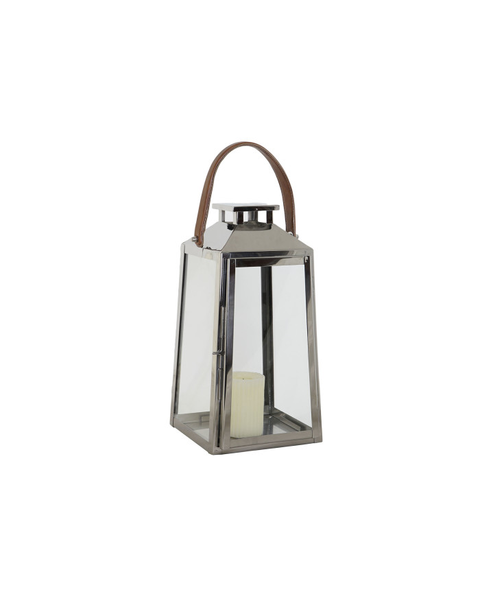 FAROLA ACERO CRISTAL 20X20X40 CROMADO PLATEADO