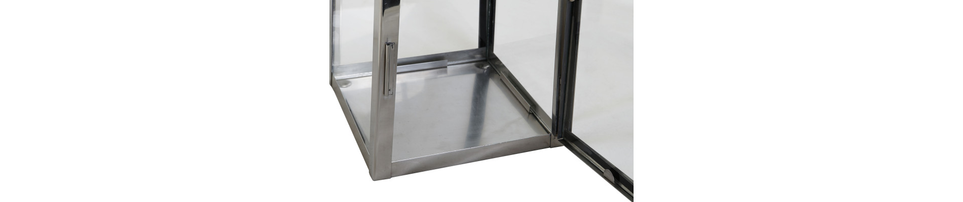 FAROLA ACERO CRISTAL 20X20X40 CROMADO PLATEADO
