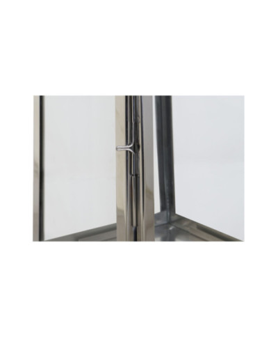 FAROLA ACERO CRISTAL 20X20X40 CROMADO PLATEADO