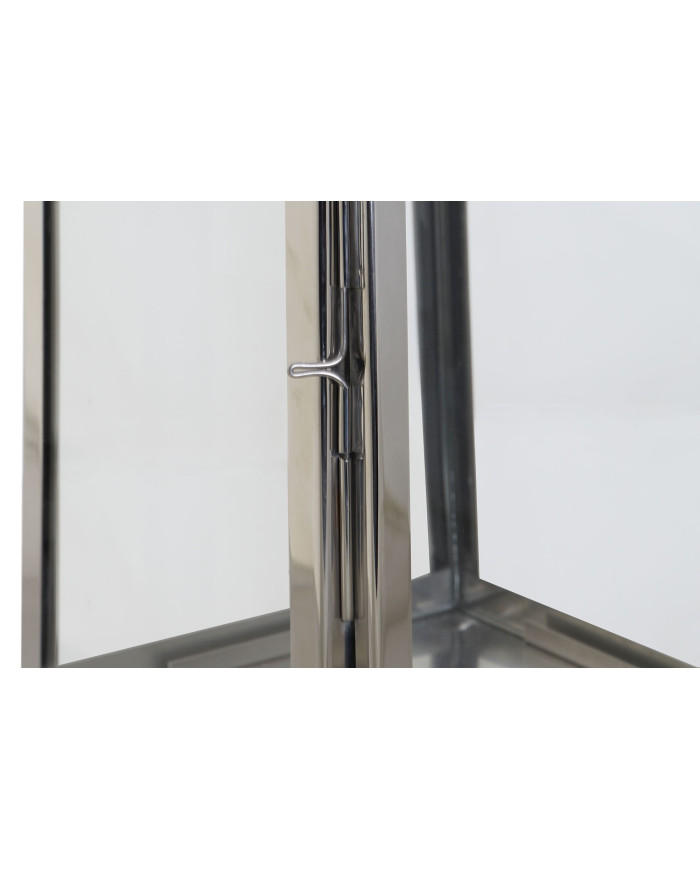 FAROLA ACERO CRISTAL 20X20X40 CROMADO PLATEADO