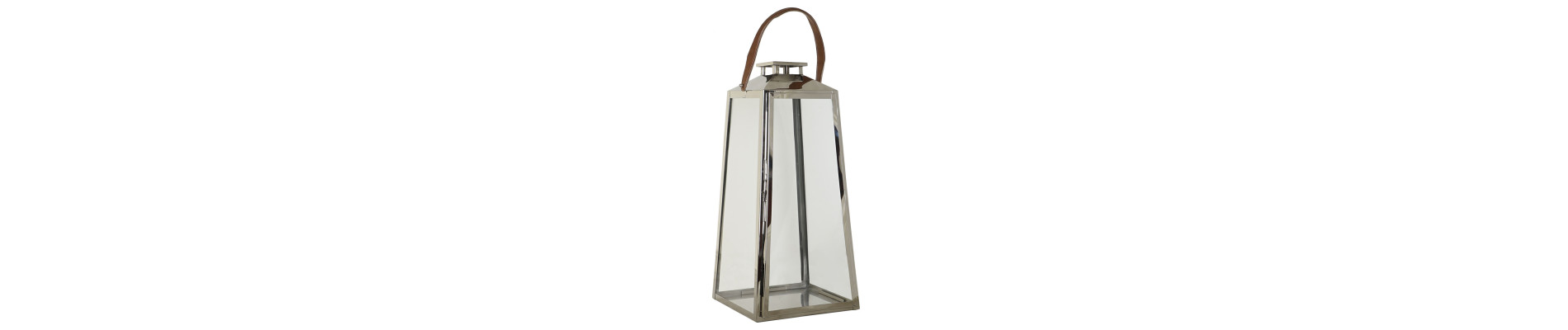 FAROLA ACERO CRISTAL 30X30X66 CROMADO PLATEADO