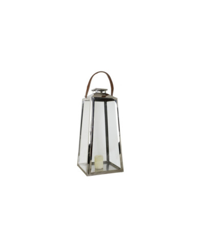 FAROLA ACERO CRISTAL 30X30X66 CROMADO PLATEADO