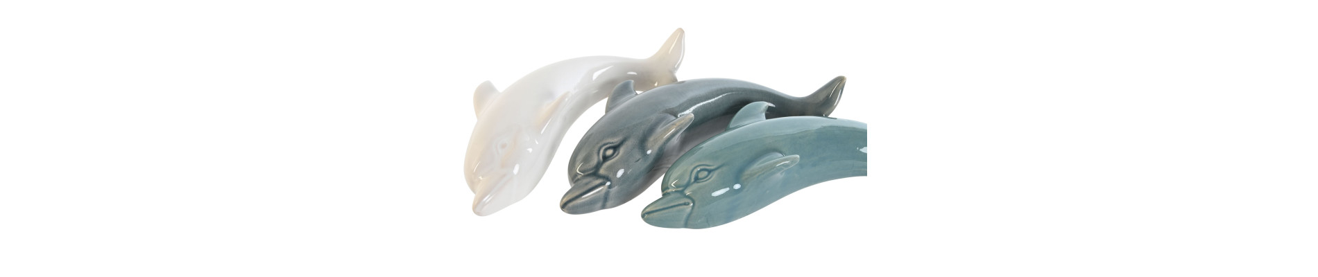 DECORACION PARED PORCELANA 15X3X7 DELFIN 3 SURT.