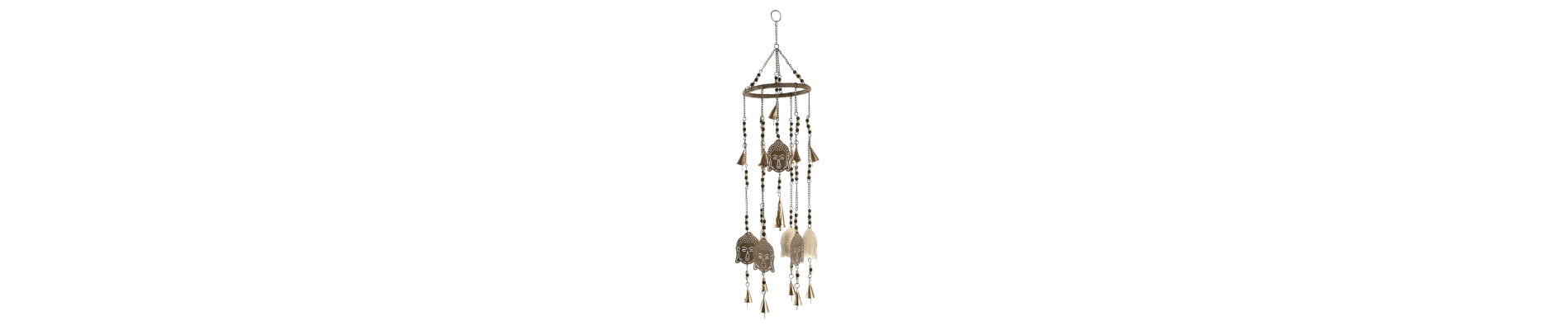 DECORACION COLGANTE METAL 15X15X55 BUDA DORADO