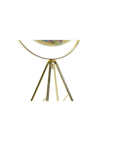 GLOBO TERRAQUEO METAL 30X30X50 BOLA 20CM. DORADO