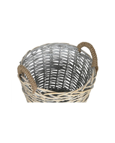 LEÑERA SET 4 MIMBRE CUERDA 55X58X57 CIRCULAR