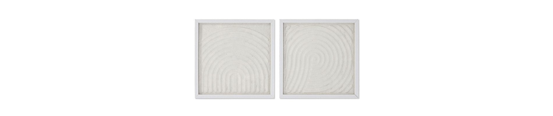 CUADRO SET 2 CRISTAL PAPEL MACHE 35X2X35 ENMARCADO