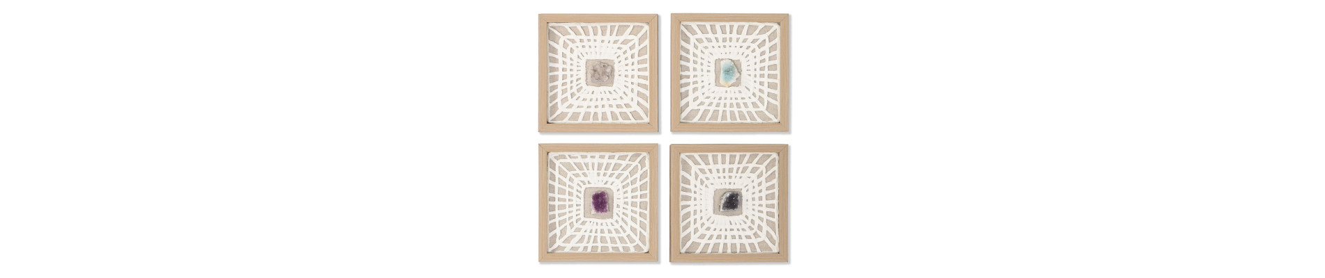 CUADRO SET 2 CRISTAL PAPEL MACHE 35X2X35 MODERNO