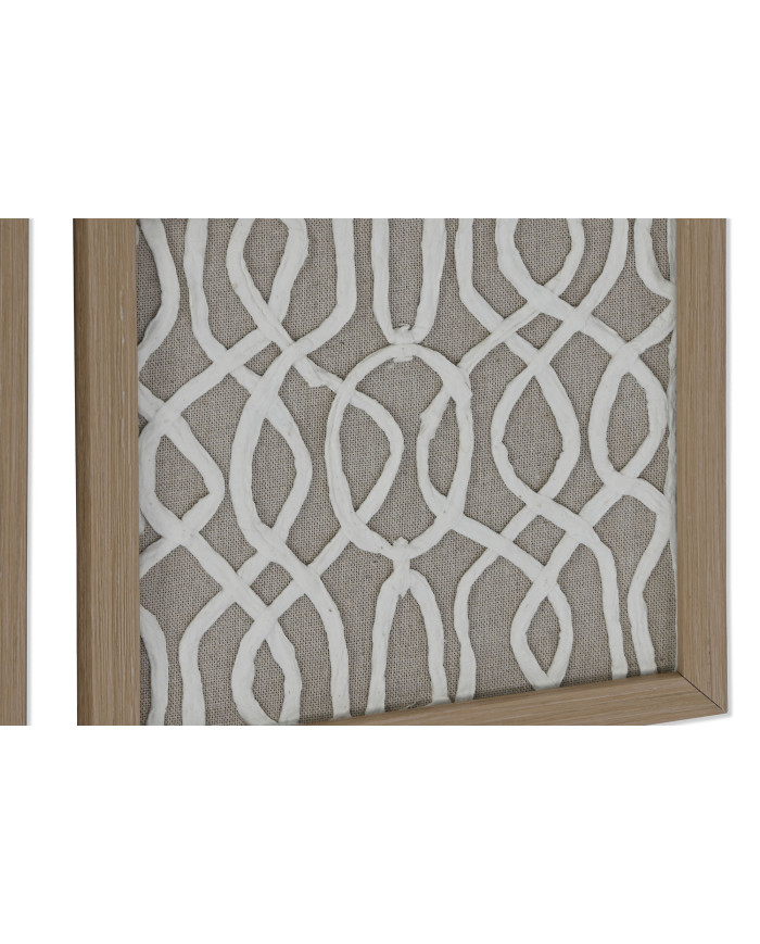 CUADRO SET 4 CRISTAL PAPEL MACHE 22X2X22 ENMARCADO