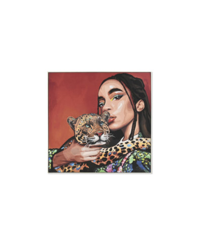 CUADRO LIENZO PS 100X3,5X100 CHICA LEOPARDO