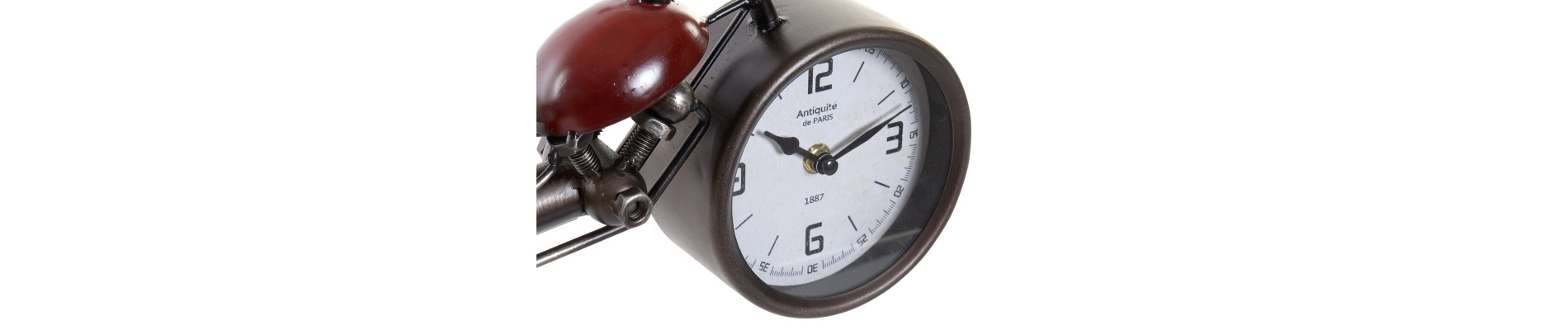 RELOJ METAL CRISTAL 32,5X10X18 MOTO ROJO