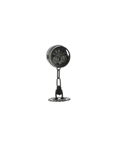 RELOJ SOBREMESA METAL CRISTAL 18X17X40,5 NEGRO