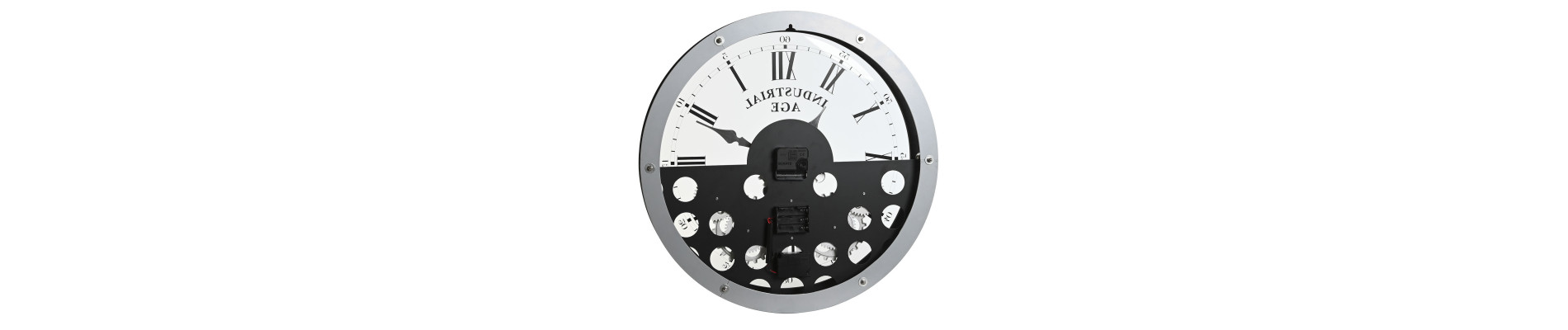 RELOJ PARED METAL CRISTAL 52X8,5X52 ENGRANAJES