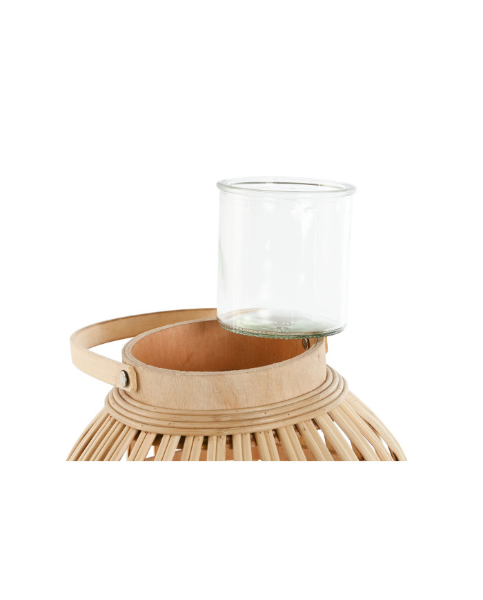 PORTAVELA BAMBU CRISTAL 22,5X22,5X30 NATURAL