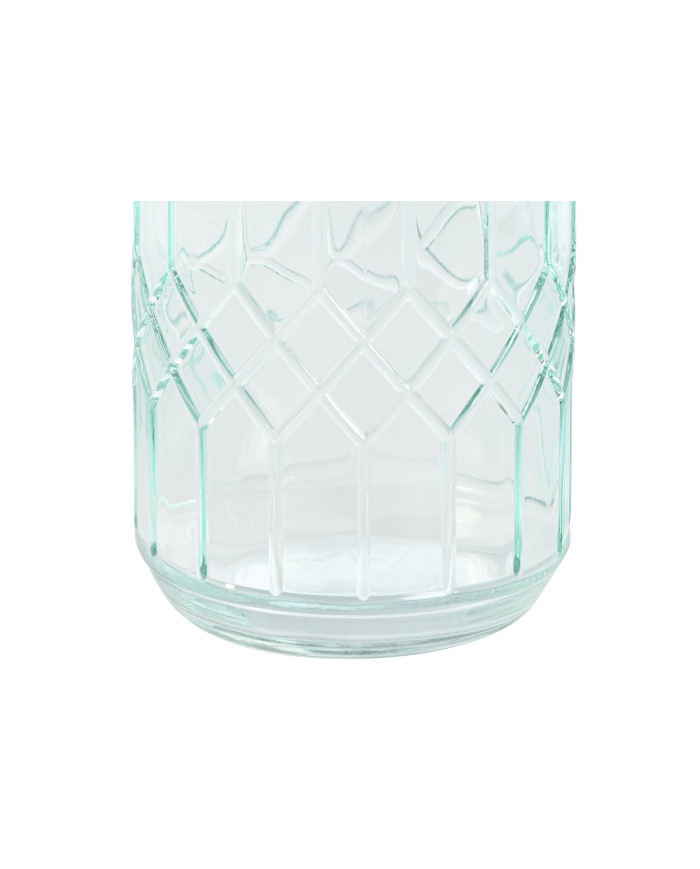 BOTELLA CRISTAL INOX 8,7X8,7X31,6 1L, GRABADO AZUL