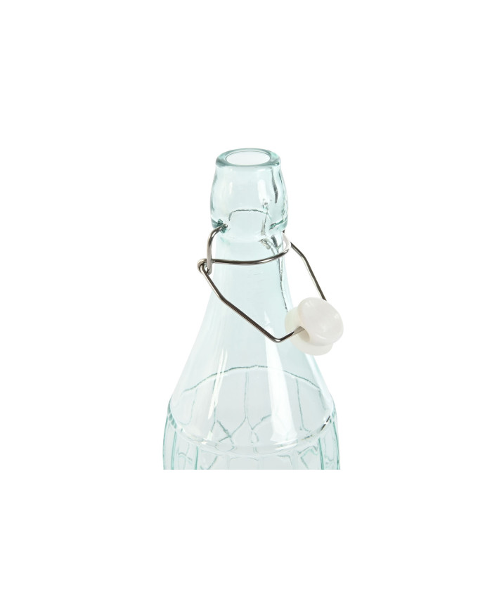 BOTELLA CRISTAL INOX 8,7X8,7X31,6 1L, GRABADO AZUL