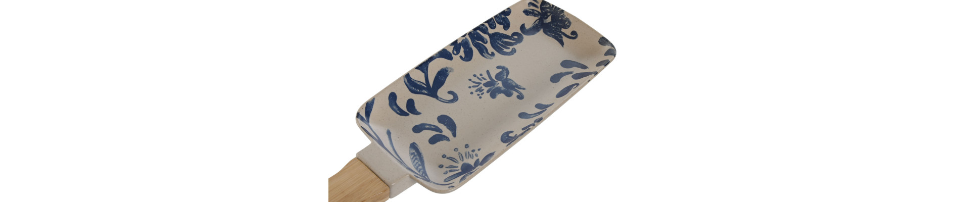 BANDEJA GRES BAMBU 33,5X11X2,3 FLORAL ASA AZUL