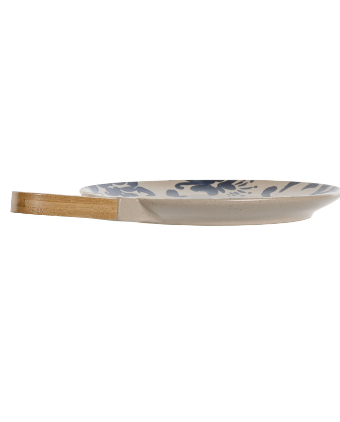 PLATO GRES BAMBU 30,5X20,5X2,5 FLORAL ASA AZUL